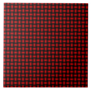 Red Black Weave Pattern Tile