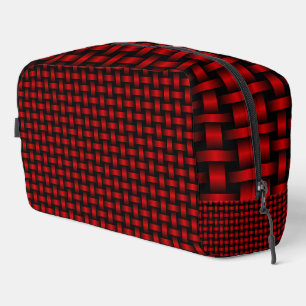 Red Black Weave Pattern Toiletry bag