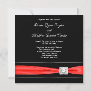 Red Black Wedding Invitation