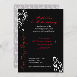 Red & Black  Wedding Invitation Template