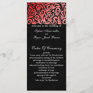 red black Wedding program Programme
