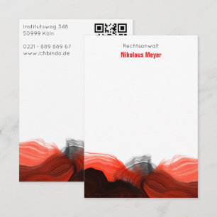 Red Black White abstract modern statement  Enclosure Card