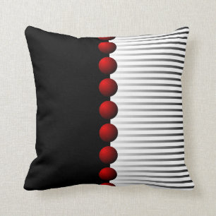 Red Black White and Grey Abstract Cushion