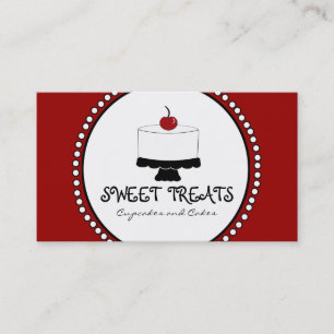 Red Black White Bakery Business Cards