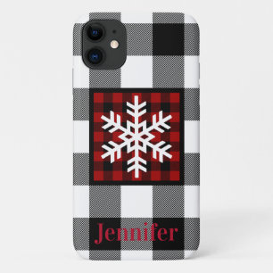 Red, Black, White Buffalo Plaid, Snowflake iPhone 11 Case