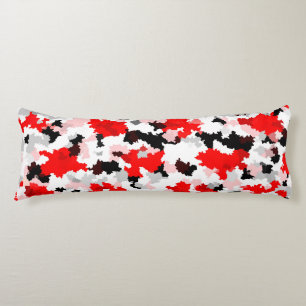 Red Black White Camo Abstract Design  Body Cushion