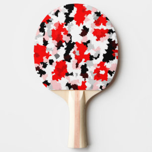 Red Black White Camo Abstract Design  Ping Pong Paddle