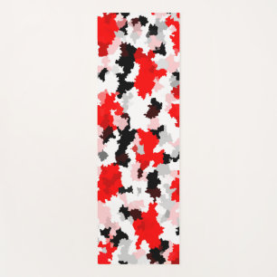 Red Black White Camo Abstract Design Yoga Mat