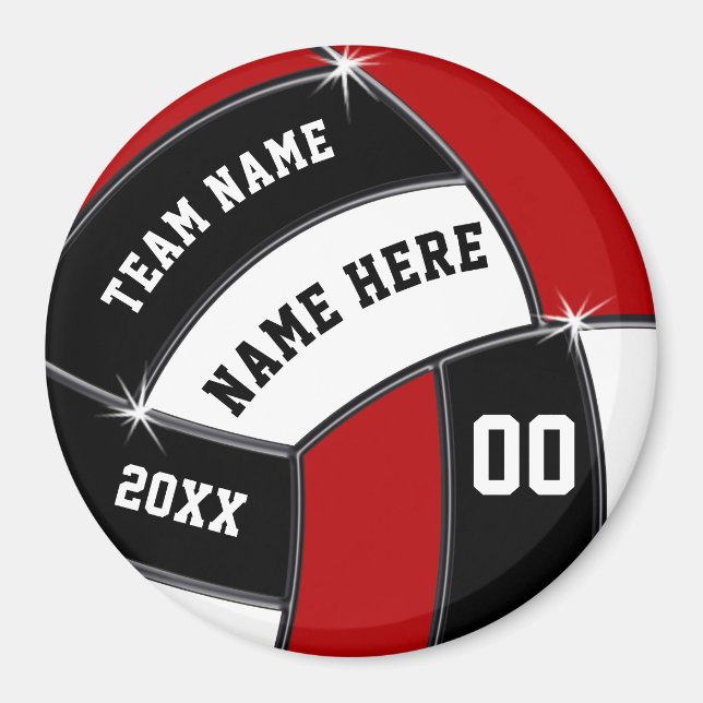 Red, Black, White, Cheap Volleyball Team Gifts Magnet (Front)