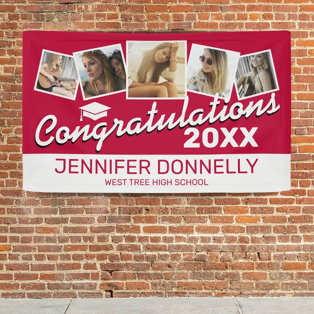 Red Black White Congrats Graduate Banner (Creator Uploaded)