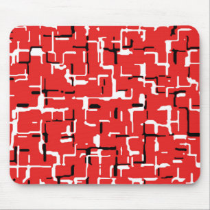 Red Black White Cool Pattern Mouse Mat