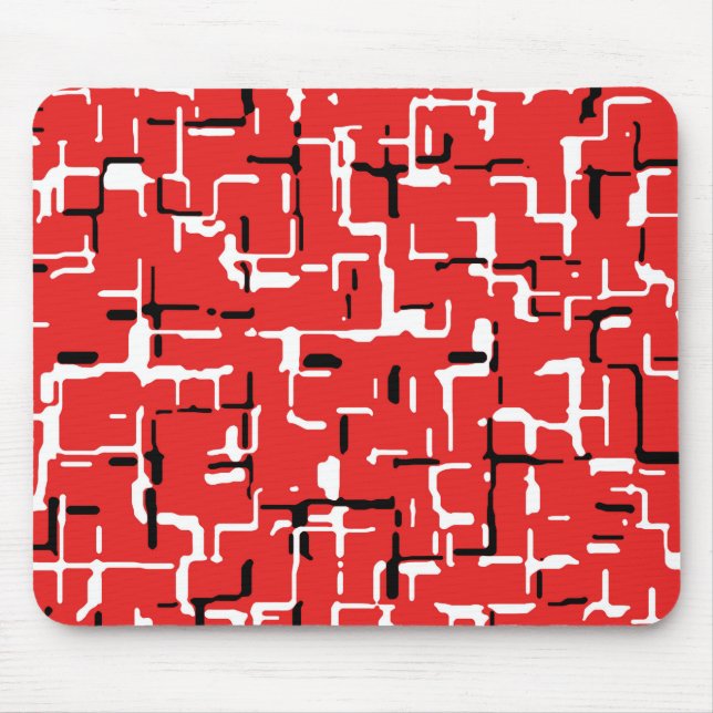 Red Black White Cool Pattern Mouse Mat (Front)