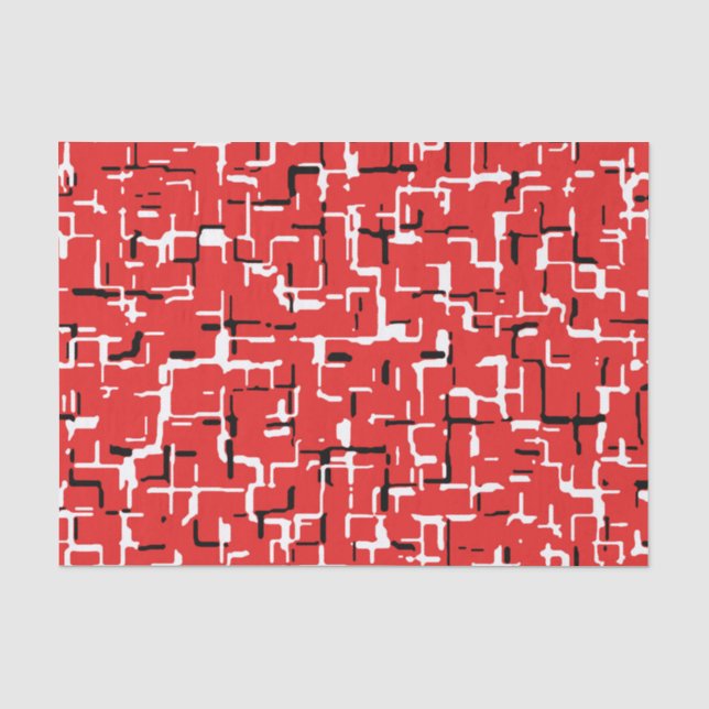 Red Black White Cool Pattern Tissue Paper (Front)