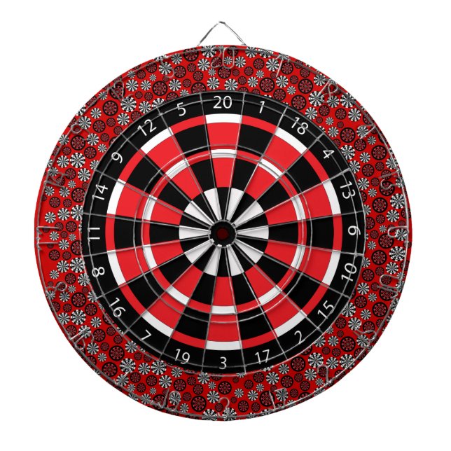 Red Black & White Dartboard (Front)