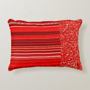 Red Black White Decorative Cushion