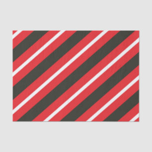 Red Black White Diagonal Lines Geometric Stripes Tissue Paper