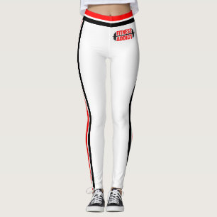 Red Black White Fitness Addict Leggings
