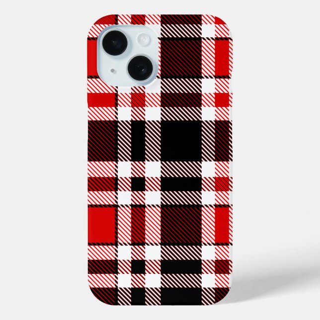 Red Black White Flannel Tartan Pattern Design  Case-Mate iPhone Case (Back)