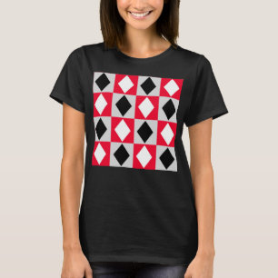 Red Black White Geometric Rhombus Diamond T-Shirt