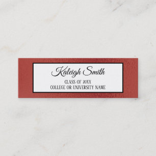 Red Black White Graduation Insert Name Card