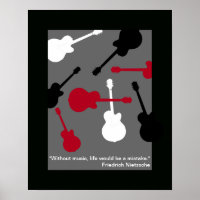 red/black/white guitars for the musician