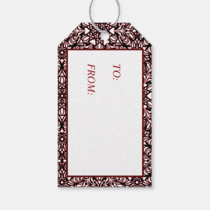 Red, Black, White Hearts  Gift Tags