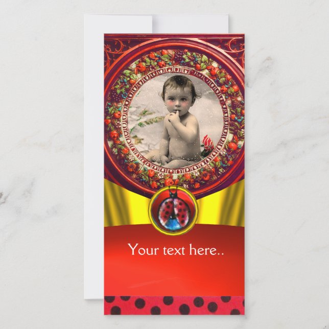 RED BLACK WHITE LADYBUG BABY SHOWER PHOTO TEMPLATE (Front)