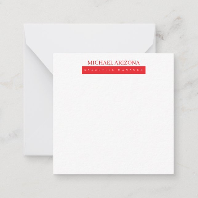 Red Black & White Minimalist Simple Plain Modern Card (Front)