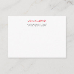 Red Black & White Minimalist Simple Plain Modern Enclosure Card