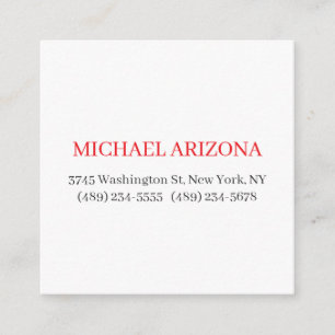 Red Black & White Minimalist Simple Plain Modern Enclosure Card