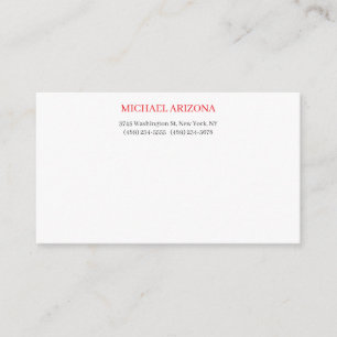 Red Black & White Minimalist Simple Plain Modern Enclosure Card