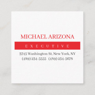 Red Black & White Minimalist Simple Plain Modern Enclosure Card