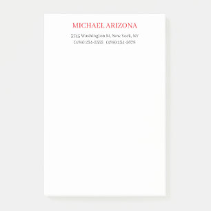 Red Black & White Minimalist Simple Plain Modern Post-it Notes