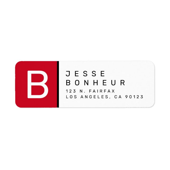 Red Black & White | Modern Return Address (Front)