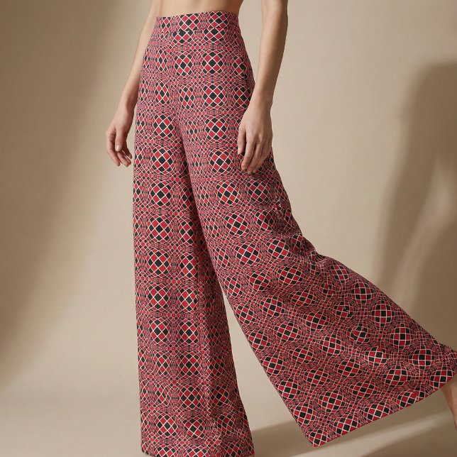 Red Black & White Op Art Geometric Pattern Fabric (Creator Uploaded)