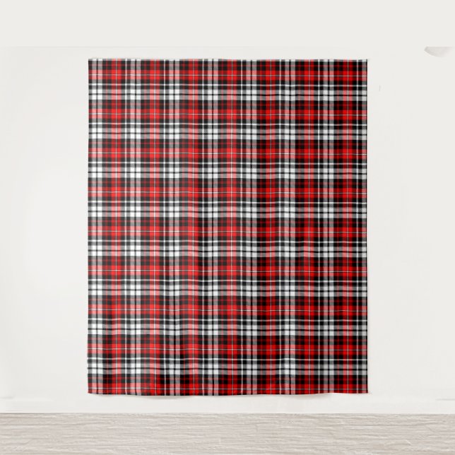 Red Black White Plaid Tartan Pattern Design  Tapestry (Front)