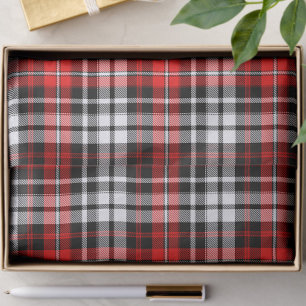 Red Black White Plaid Tartan Pattern Design  Tissue Paper