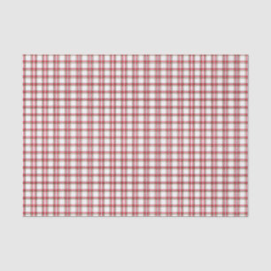 Red black white plaid tissue paper