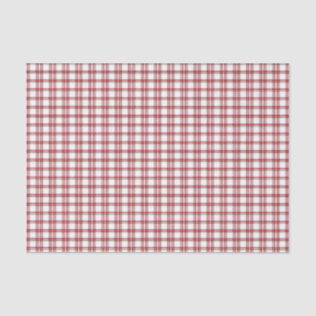 Red black white plaid tissue paper (Front)