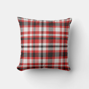 Red, Black & White Plaid with Classic Holiday Cushion