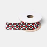 Red, Black & White Playing Card Symbols Pattern