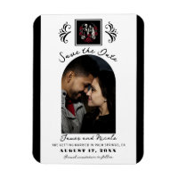 Red & Black White Roses Skeleton Save the Date