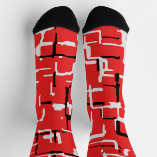 Red Black White Socks