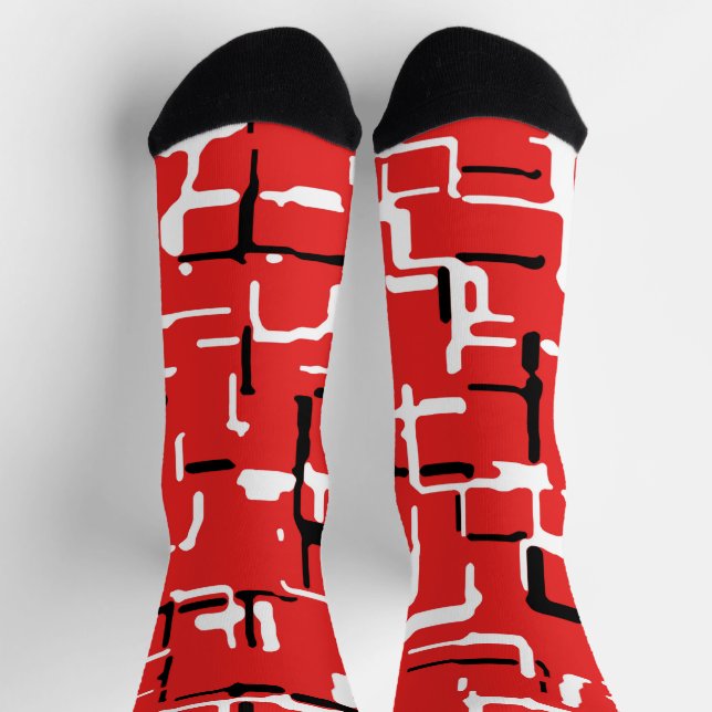 Red Black White  Socks (Top)