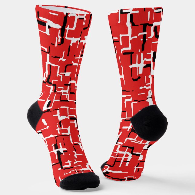 Red Black White  Socks (Angled)
