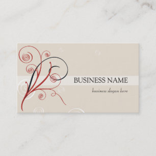 Red Black White Spirals Business Card