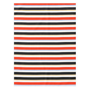 Red Black White Stripes Lines Pattern Design Tablecloth
