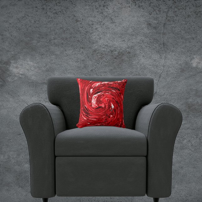 Red black White Swirl Cushion (Creator Uploaded)