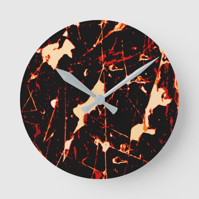 Red Black White Yellow Round Clock (Front)