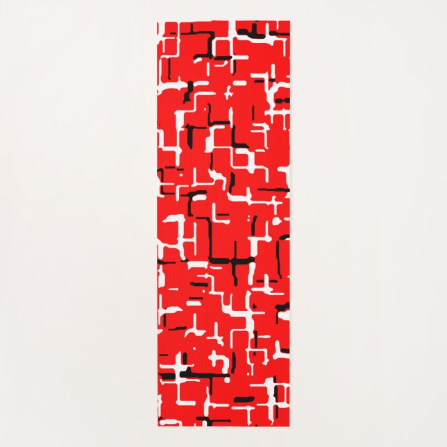 Red Black White  Yoga Mat (Front)